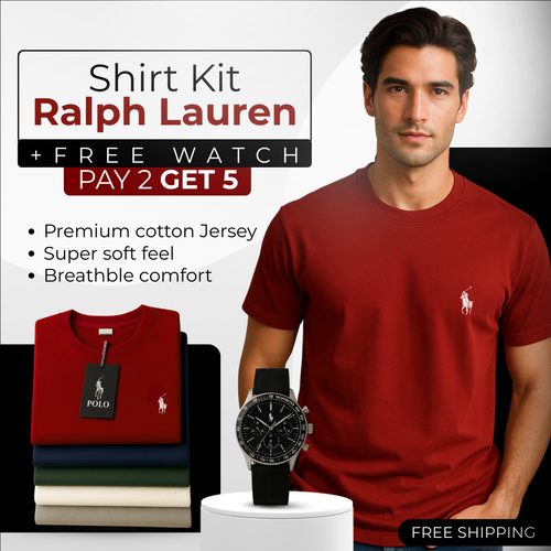 Exclusive RALPH L. Shirt Bundle [PAY 2 GET 5] + FREE WATCH